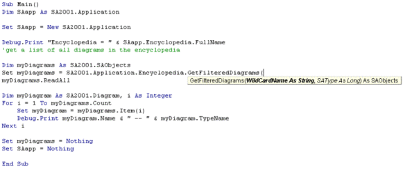 Filtering the List of Diagrams